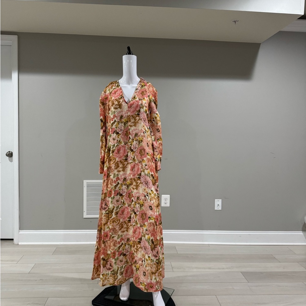 $750 ZIMMERMANN 
Floral Linen Maxi Dress - Multicoloured size 0 - Picture 8 of 12